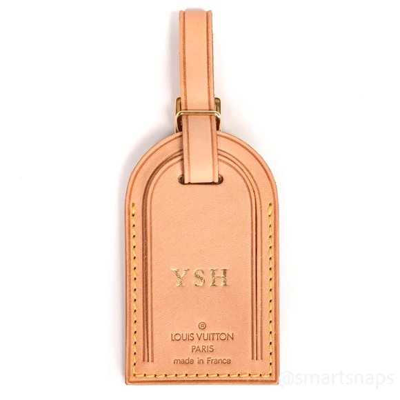 Authentic LOUIS VUITTON Vachetta leather Luggage Name Tag